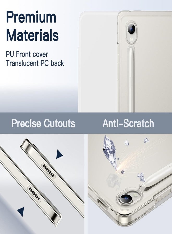 جي تيك جراب JETech لجهاز سامسونج جالاكسي تاب S9 مقاس 11 بوصة، غطاء خلفي شفاف ثلاثي الطي لحماية الجهاز اللوحي، يدعم شحن قلم S Pen، خاصية التشغيل/الإيقاف التلقائي (أبيض) - Image 3